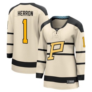 Women's Pittsburgh Penguins Denis Herron Fanatics Branded 2023 Winter Classic Jersey - Cream