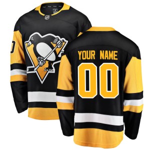Youth Pittsburgh Penguins Custom Fanatics Branded Breakaway Home Jersey - Black