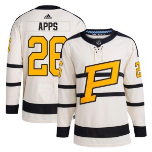 Youth Pittsburgh Penguins Syl Apps Adidas Authentic 2023 Winter Classic Jersey - Cream