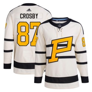 Youth Pittsburgh Penguins Sidney Crosby Adidas Authentic 2023 Winter Classic Jersey - Cream