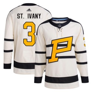 Youth Pittsburgh Penguins Jack St. Ivany Adidas Authentic 2023 Winter Classic Jersey - Cream