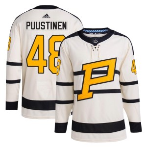 Youth Pittsburgh Penguins Valtteri Puustinen Adidas Authentic 2023 Winter Classic Jersey - Cream