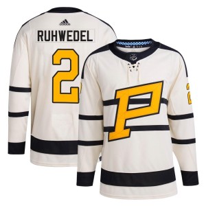 Youth Pittsburgh Penguins Chad Ruhwedel Adidas Authentic 2023 Winter Classic Jersey - Cream