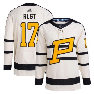 Youth Pittsburgh Penguins Bryan Rust Adidas Authentic 2023 Winter Classic Jersey - Cream