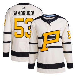 Youth Pittsburgh Penguins Dmitri Samorukov Adidas Authentic 2023 Winter Classic Jersey - Cream