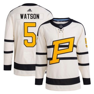 Youth Pittsburgh Penguins Bryan Watson Adidas Authentic 2023 Winter Classic Jersey - Cream