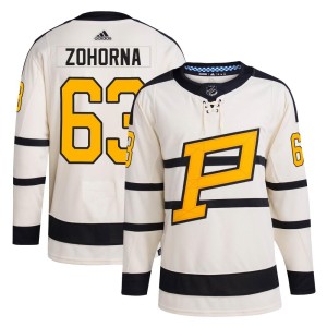 Youth Pittsburgh Penguins Radim Zohorna Adidas Authentic 2023 Winter Classic Jersey - Cream