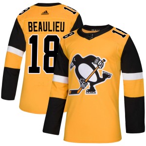 Youth Pittsburgh Penguins Nathan Beaulieu Adidas Authentic Alternate Jersey - Gold