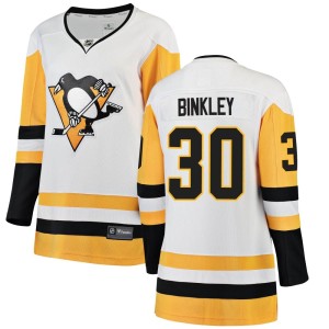 Women's Pittsburgh Penguins Les Binkley Fanatics Branded Breakaway Away Jersey - White