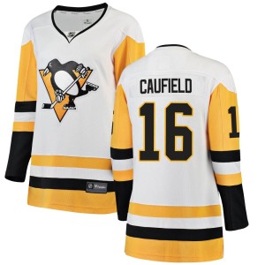 Women's Pittsburgh Penguins Jay Caufield Fanatics Branded Breakaway Away Jersey - White