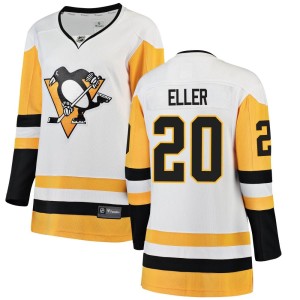 Women's Pittsburgh Penguins Lars Eller Fanatics Branded Breakaway Away Jersey - White