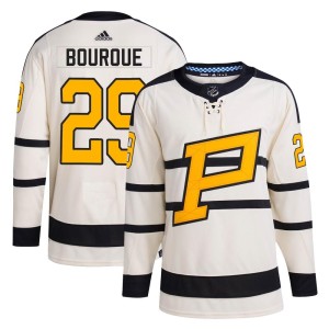 Men's Pittsburgh Penguins Phil Bourque Adidas Authentic 2023 Winter Classic Jersey - Cream