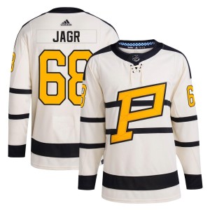 Men's Pittsburgh Penguins Jaromir Jagr Adidas Authentic 2023 Winter Classic Jersey - Cream