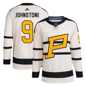 Men's Pittsburgh Penguins Marc Johnstone Adidas Authentic 2023 Winter Classic Jersey - Cream