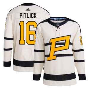 Men's Pittsburgh Penguins Rem Pitlick Adidas Authentic 2023 Winter Classic Jersey - Cream