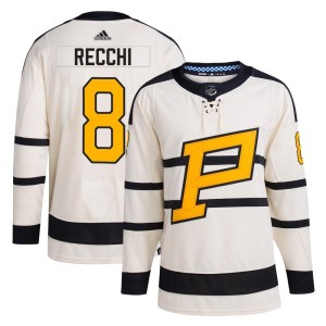 Men's Pittsburgh Penguins Mark Recchi Adidas Authentic 2023 Winter Classic Jersey - Cream