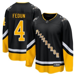 Youth Pittsburgh Penguins Taylor Fedun Fanatics Branded Premier 2021/22 Alternate Breakaway Player Jersey - Black