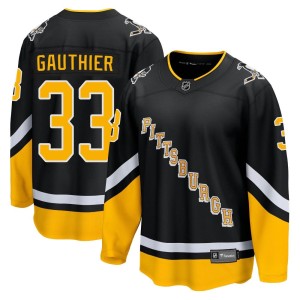 Youth Pittsburgh Penguins Taylor Gauthier Fanatics Branded Premier 2021/22 Alternate Breakaway Player Jersey - Black