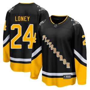 Youth Pittsburgh Penguins Troy Loney Fanatics Branded Premier 2021/22 Alternate Breakaway Player Jersey - Black