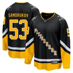 Youth Pittsburgh Penguins Dmitri Samorukov Fanatics Branded Premier 2021/22 Alternate Breakaway Player Jersey - Black
