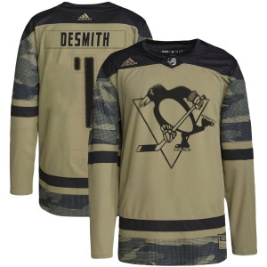Men's Pittsburgh Penguins Casey DeSmith Adidas Authentic Military Appreciation Practice Jersey - Camo