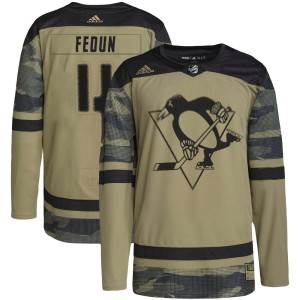 Men's Pittsburgh Penguins Taylor Fedun Adidas Authentic Military Appreciation Practice Jersey - Camo