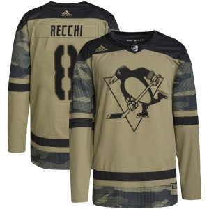 Men's Pittsburgh Penguins Mark Recchi Adidas Authentic Military Appreciation Practice Jersey - Camo