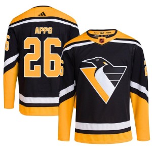 Men's Pittsburgh Penguins Syl Apps Adidas Authentic Reverse Retro 2.0 Jersey - Black