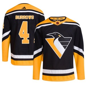 Men's Pittsburgh Penguins Dave Burrows Adidas Authentic Reverse Retro 2.0 Jersey - Black