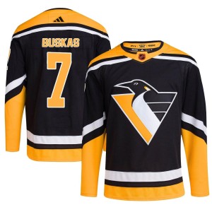 Men's Pittsburgh Penguins Rod Buskas Adidas Authentic Reverse Retro 2.0 Jersey - Black