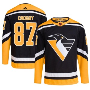 Men's Pittsburgh Penguins Sidney Crosby Adidas Authentic Reverse Retro 2.0 Jersey - Black