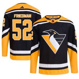 Men's Pittsburgh Penguins Mark Friedman Adidas Authentic Reverse Retro 2.0 Jersey - Black