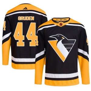 Men's Pittsburgh Penguins Jonathan Gruden Adidas Authentic Reverse Retro 2.0 Jersey - Black