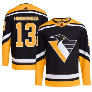 Men's Pittsburgh Penguins Vinnie Hinostroza Adidas Authentic Reverse Retro 2.0 Jersey - Black