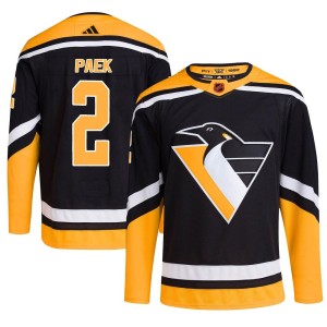 Men's Pittsburgh Penguins Jim Paek Adidas Authentic Reverse Retro 2.0 Jersey - Black