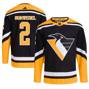 Men's Pittsburgh Penguins Chad Ruhwedel Adidas Authentic Reverse Retro 2.0 Jersey - Black