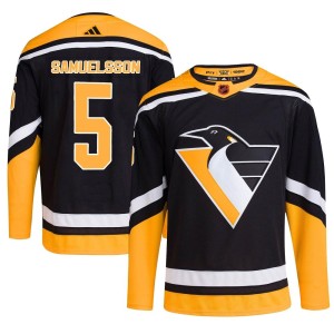 Men's Pittsburgh Penguins Ulf Samuelsson Adidas Authentic Reverse Retro 2.0 Jersey - Black