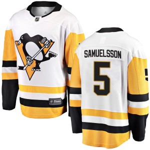 Men's Pittsburgh Penguins Ulf Samuelsson Fanatics Branded Breakaway Away Jersey - White