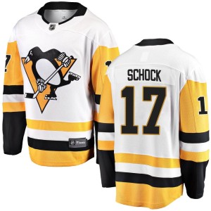 Men's Pittsburgh Penguins Ron Schock Fanatics Branded Breakaway Away Jersey - White