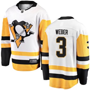 Men's Pittsburgh Penguins Yannick Weber Fanatics Branded Breakaway Away Jersey - White