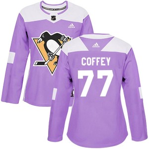 Women's Pittsburgh Penguins Paul Coffey Adidas Authentic Fights Cancer Practice Jersey - Purple