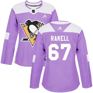 Women's Pittsburgh Penguins Rickard Rakell Adidas Authentic Fights Cancer Practice Jersey - Purple
