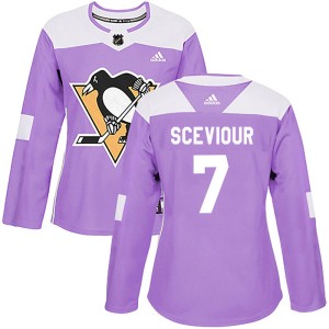 Women's Pittsburgh Penguins Colton Sceviour Adidas Authentic Fights Cancer Practice Jersey - Purple