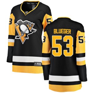 Women's Pittsburgh Penguins Teddy Blueger Fanatics Branded Breakaway Black Home Jersey - Blue