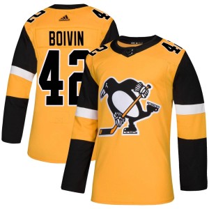 Men's Pittsburgh Penguins Leo Boivin Adidas Authentic Alternate Jersey - Gold