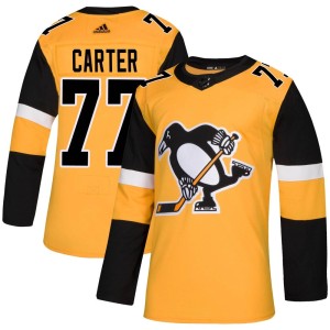Men's Pittsburgh Penguins Jeff Carter Adidas Authentic Alternate Jersey - Gold