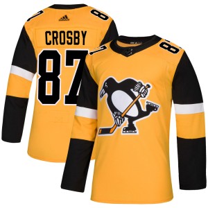 Men's Pittsburgh Penguins Sidney Crosby Adidas Authentic Alternate Jersey - Gold