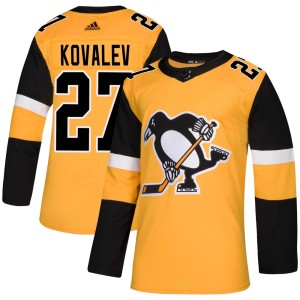 Men's Pittsburgh Penguins Alex Kovalev Adidas Authentic Alternate Jersey - Gold