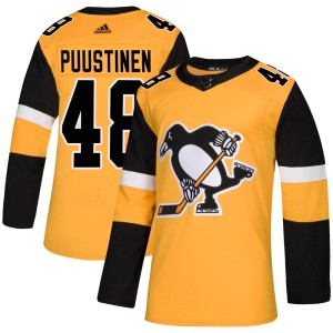 Men's Pittsburgh Penguins Valtteri Puustinen Adidas Authentic Alternate Jersey - Gold