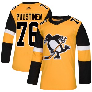 Men's Pittsburgh Penguins Valtteri Puustinen Adidas Authentic Alternate Jersey - Gold